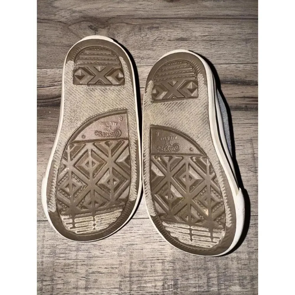 Toddler Converse Size 6 Slip On Sneakers Gray Denim Casual Summer‎ Beach Preppy
